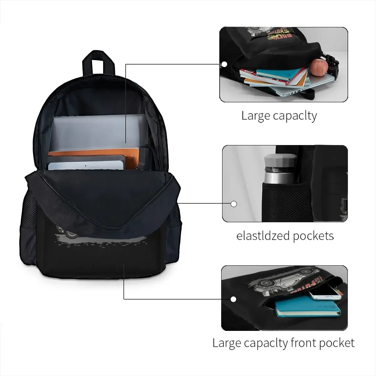 Back To The Future Student Backpack School Bag Hiking Travel Daypack for Men Women Fashion Bookbag Shoulder Bags