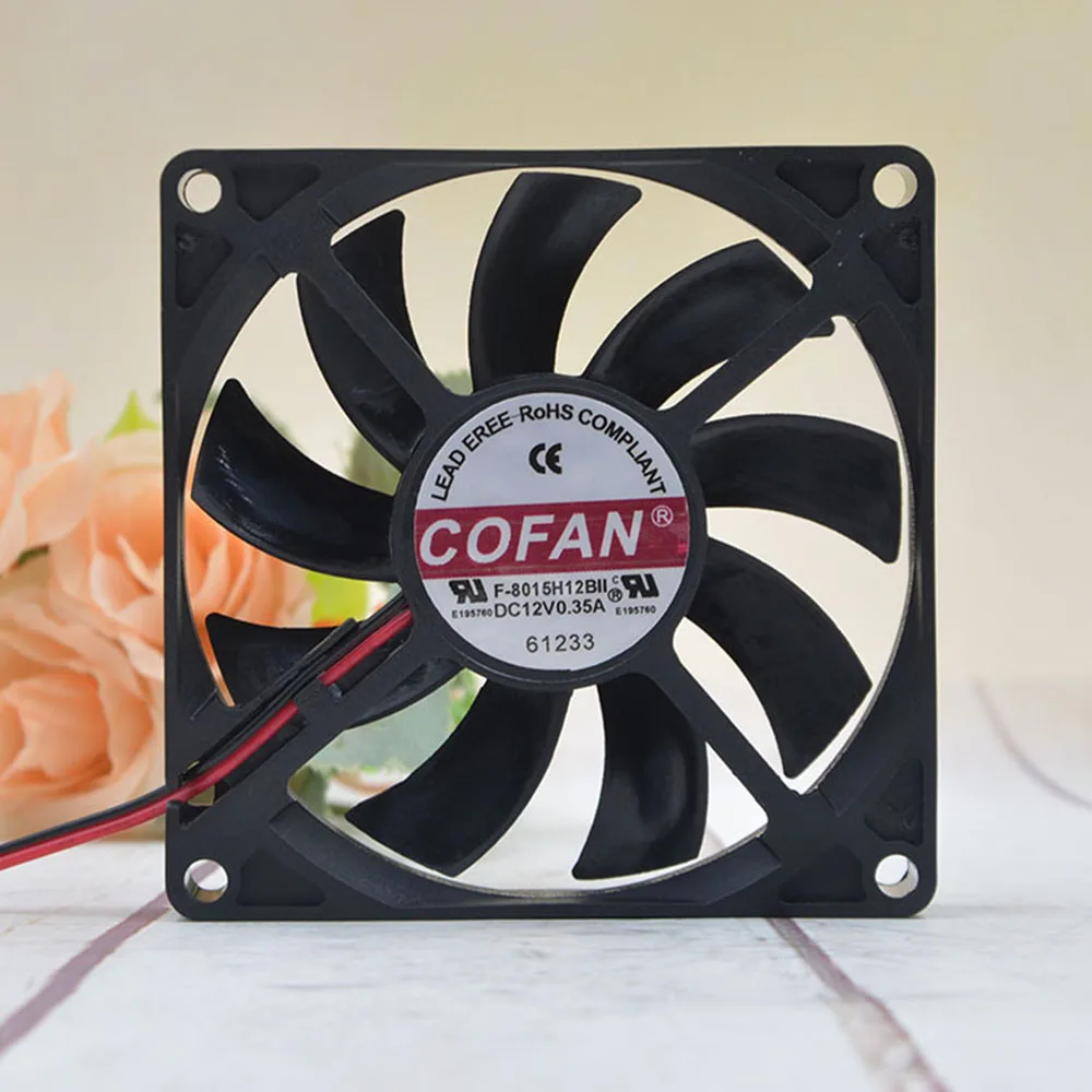 1 pces cofan ultra-fino chassi grande ventilador de volume de ar F-8015H12BII 12v 0.35a 8cm cooler ventilador acessórios