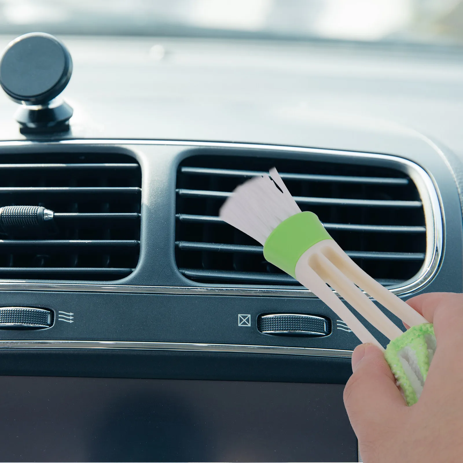 4Pcs Car Cleaning Brush Creative Design Air Vent Duster Air Conditioner Cleaner Automotive Dust Brush Car Detailing Supplies