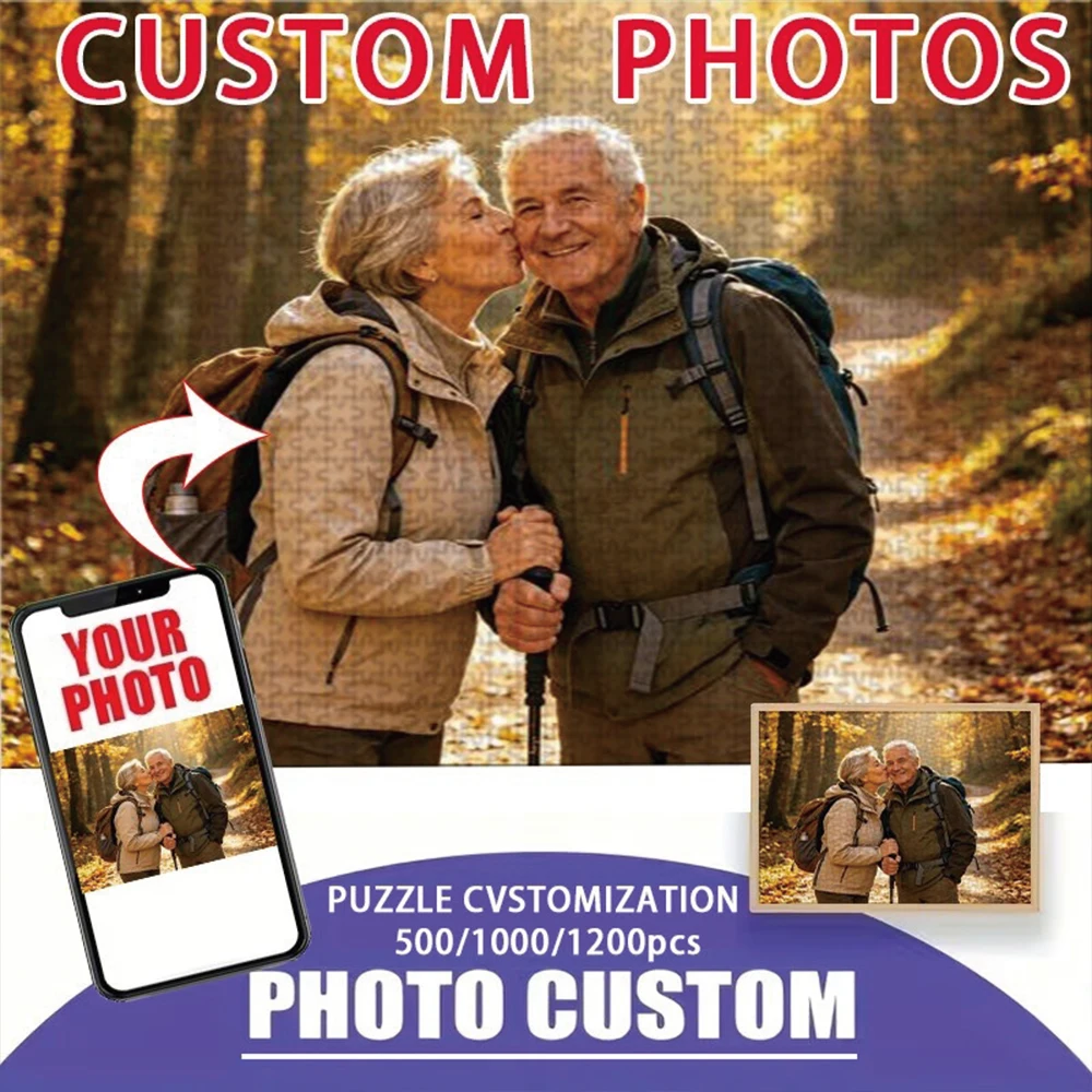 35/300/500/1041pcs Personalized Custom Photo Puzzle Older People Photos Jigsaw Gifts Family Educational Toys