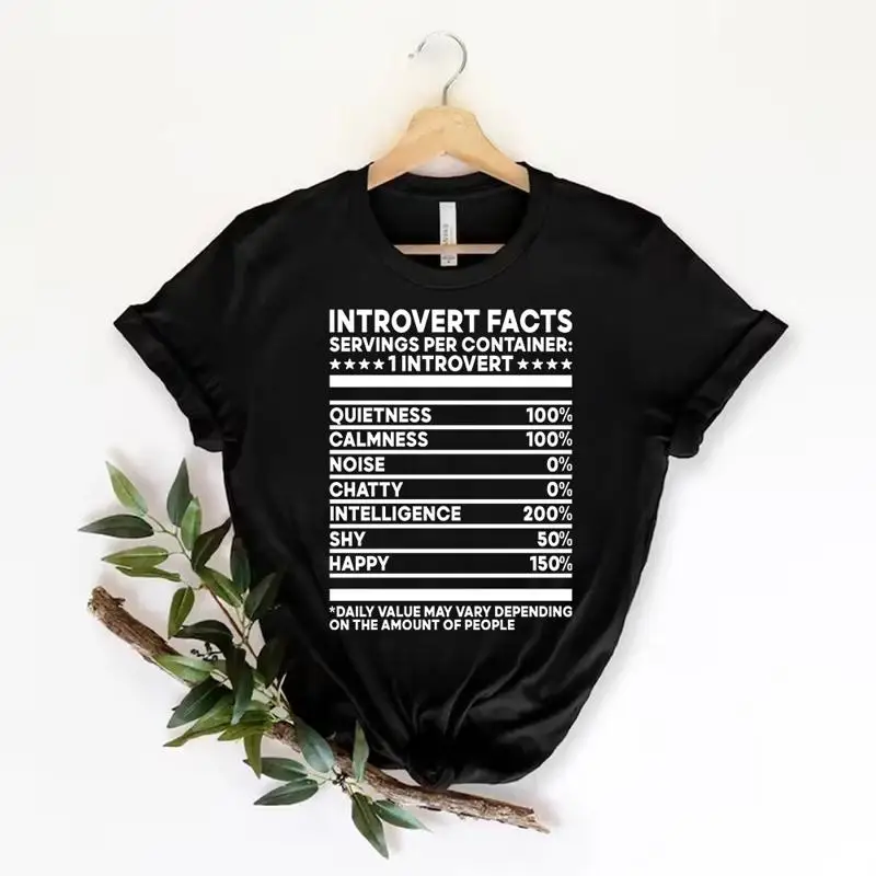 Introvert Facts Funny Witty Shy People T Shirt SIze S 5xl