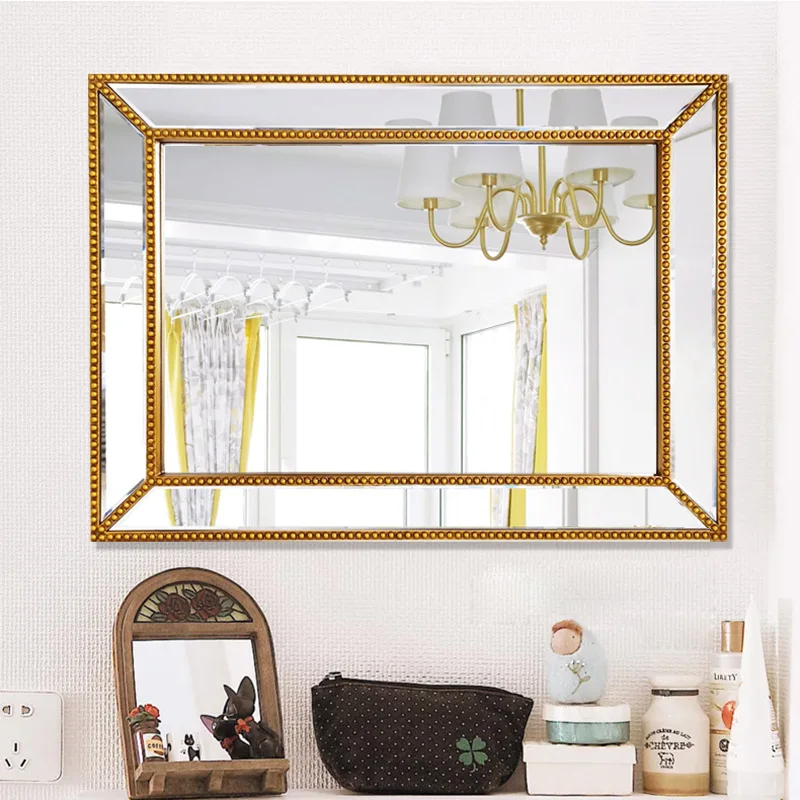 

American Nordic art bathroom mirror hanging mirror glass mirror, bathroom fireplace wall decoration dressing mirror