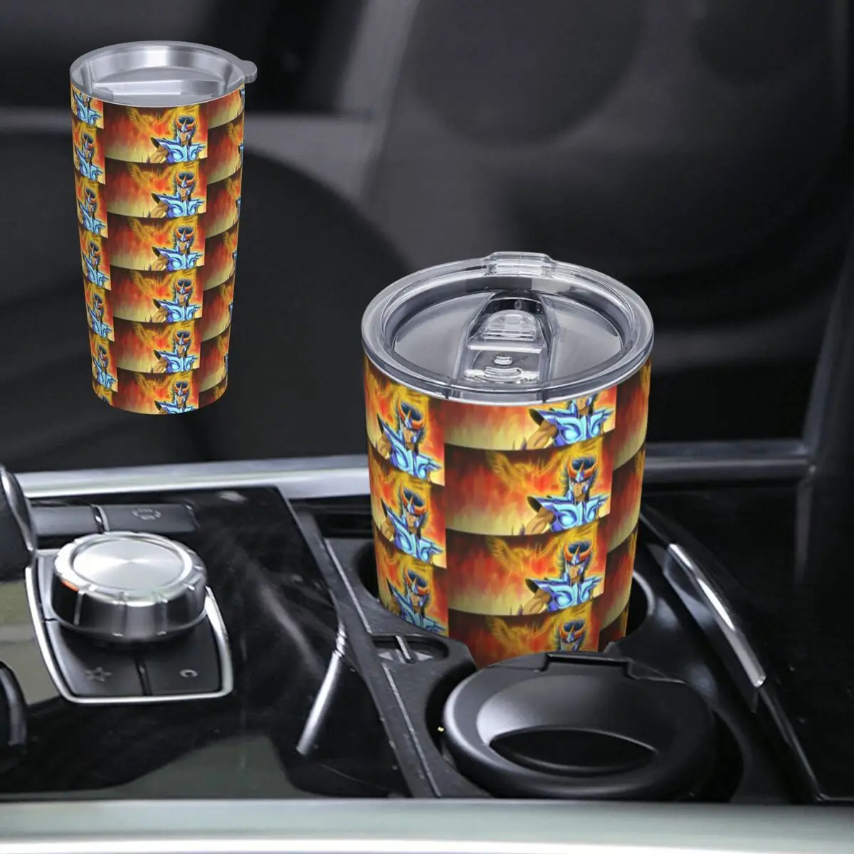 Saint Seiya Knights Of The Zodiac Ikki Phoenix Stainless Steel Tumbler Vacuum Insulated Mugs Thermal Cold Bottle Straws With Lid