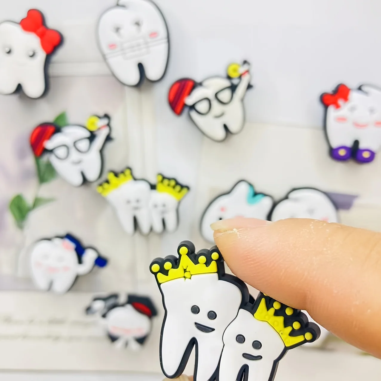 10pcs Tooth-Shaped Refrigerator Magnets | Multi-Colored, Cool and Cute Kitchen Decorations, Perfect Gifts for Home and Holidays
