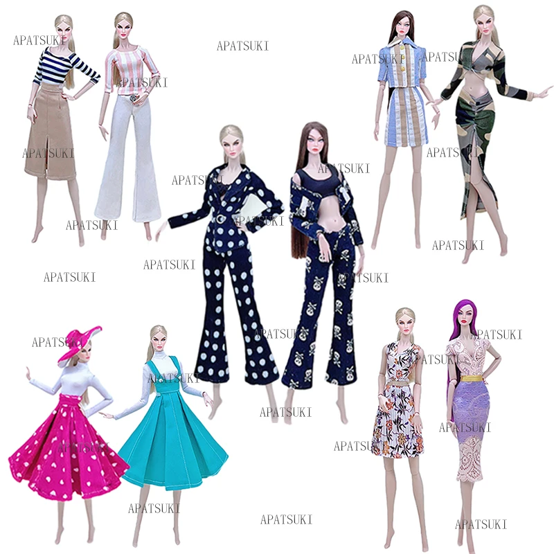 Conjunto de ropa para muñecas Barbie de varios estilos, Top, pantalones, falda, vestidos, accesorios para casa de muñecas, juguete, alta calidad
