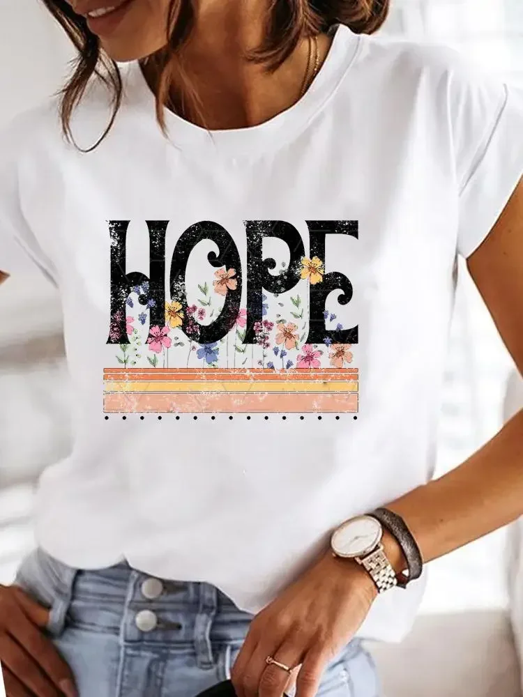 Woman Short Sleeve Harajuku Tops New Women T Shirt Faith Hope Love Christian Casual T-shirt Summer Fashion Vintage Tee tops Gift