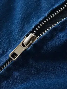 2025 時尚女裝休閒歐美風 U 領破洞及踝長藍色牛仔修身吊帶連身裙 10 最佳銷售 長袍牛仔褲 - №6