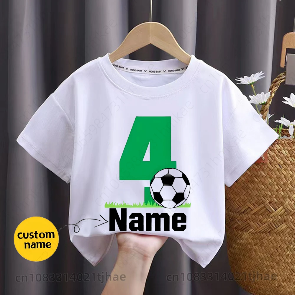 Personalisiertes T-Shirt mit Namen für Kinder, lustiges Fußball-T-Shirt für Babys, individuell gestaltbare T-Shirts, Kinderoberteile, T-Shirt für Jungen und Mädchen, personalisiertes T-Shirt, Geburtstagsgeschenk. – Detail 6