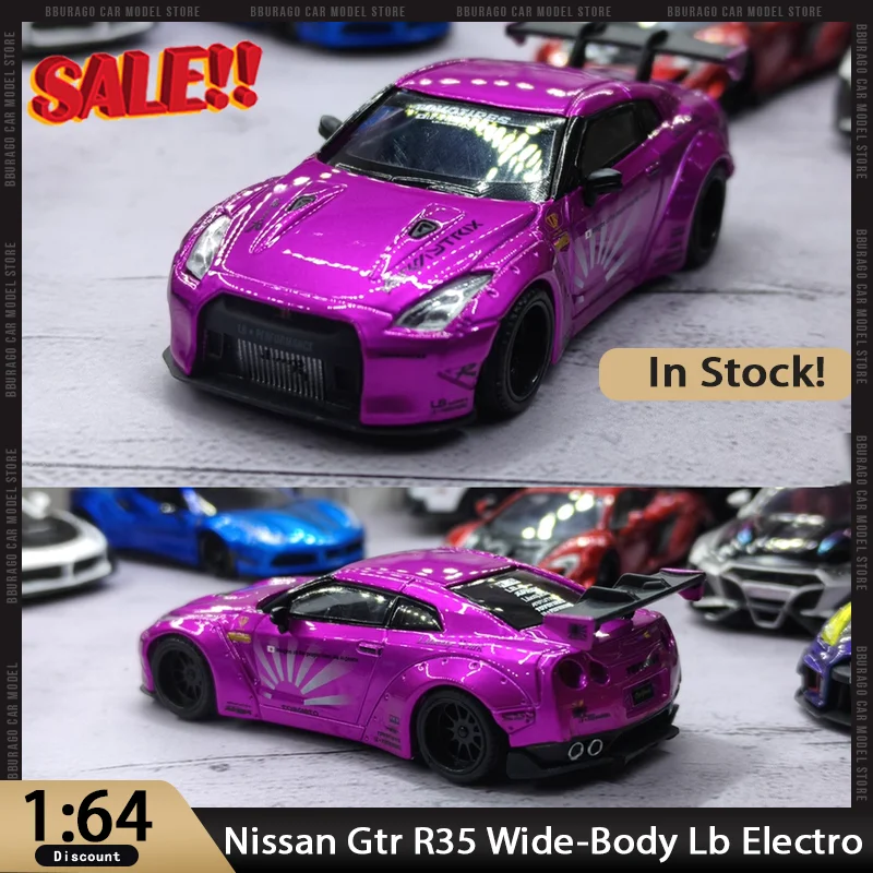 

New In Stock Lb Original Factory 1:64 Nissan Gtr R35 Wide-Body Lb Electro-Optical Powder Alloy Miniature Diecast Ornament Custom