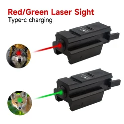 USB Charging Tactical Laser with 20mm Picatinny Weaver Hunting Rail Green 520nm/Red 650nm for Pistol Gl*ck Headgun Gun Dot Scope