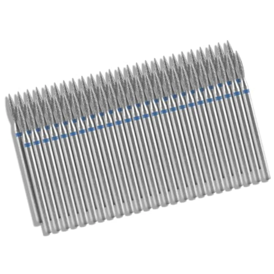 Flame Shape Cuticle Nail Drill Bits 3/32'' Safety Carbide Nail Drill Bits Professional Manicure And Pedicure Drill Bits For Cut