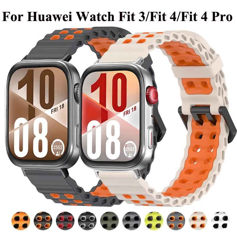 สายซิลิโคนสำหรับนาฬิกาหัวเว่ยฟิต 3/ฟิต 4 ระบายอากาศได้ดีสร้อยข้อมือกีฬาคอร์เรียสำหรับนาฬิกาหัวเว่ยฟิต 4 โปรสายรัดข้อมือ