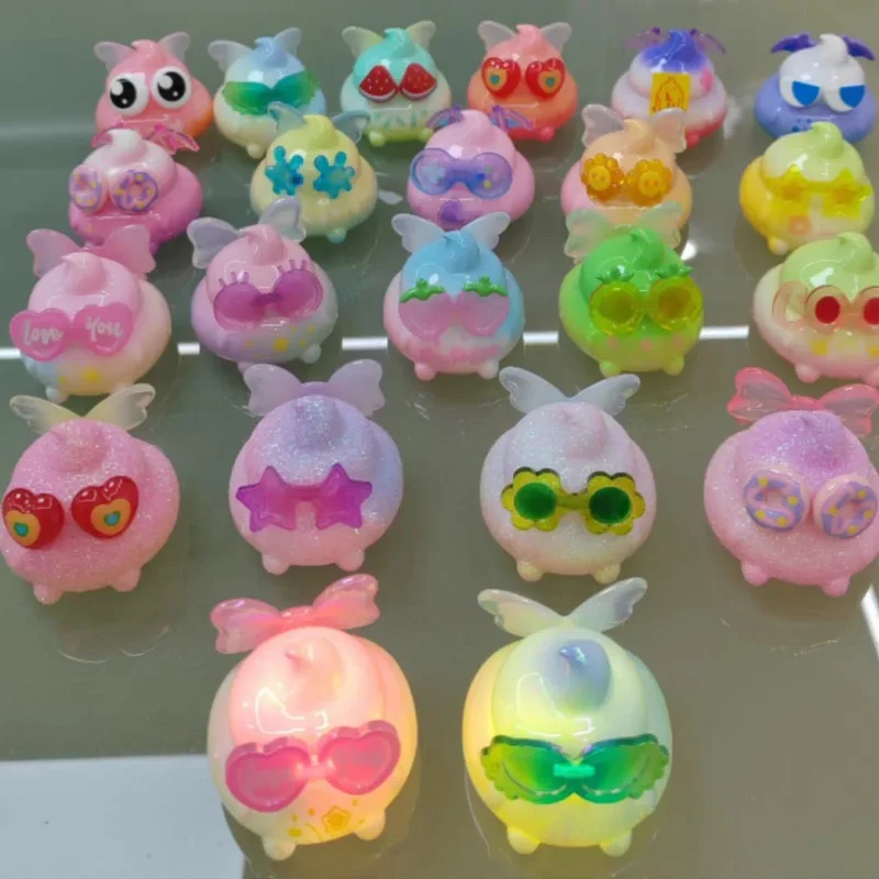 

Choco Teddy Emmmkun Lamplit Blind Box Blingbling Led Light Trendy Poop Cute Figurine Creative Desktop Decoration For Collection