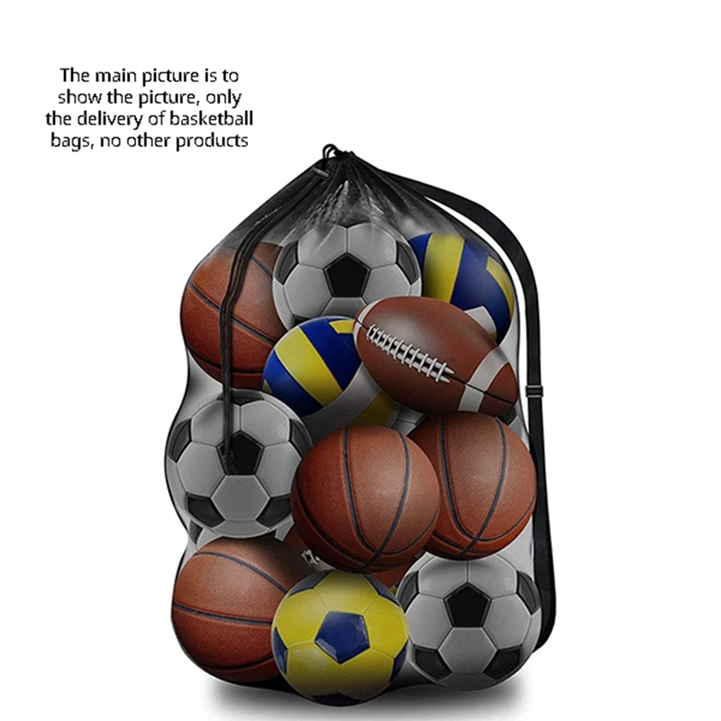 Borsa in rete extra large per basket e pallavolo. Utilizzato per riporre attrezzature per basket, pallavolo, baseball e nuoto. Resistente