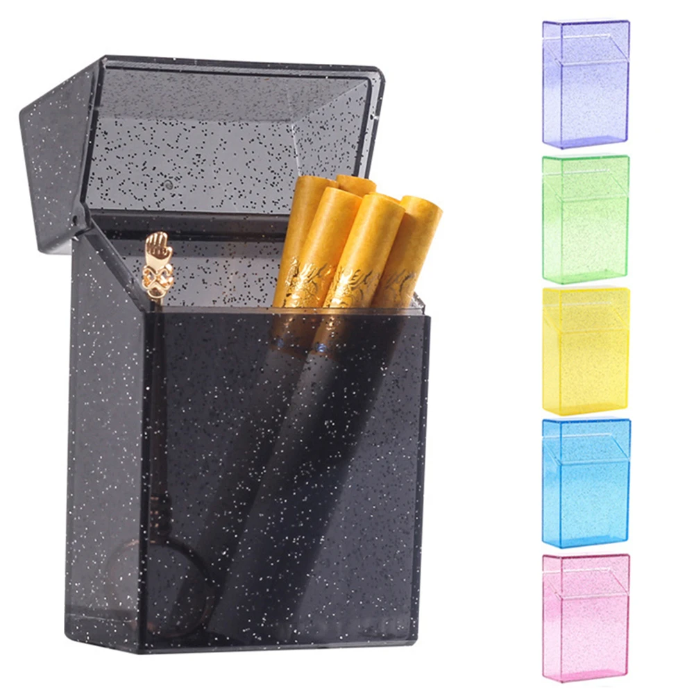 1PC Snowflake Cigarette Case Sturdy Cigarette Holder Moisture-proof Plastic Shiny Clear Cigarette Case Box Women Gift