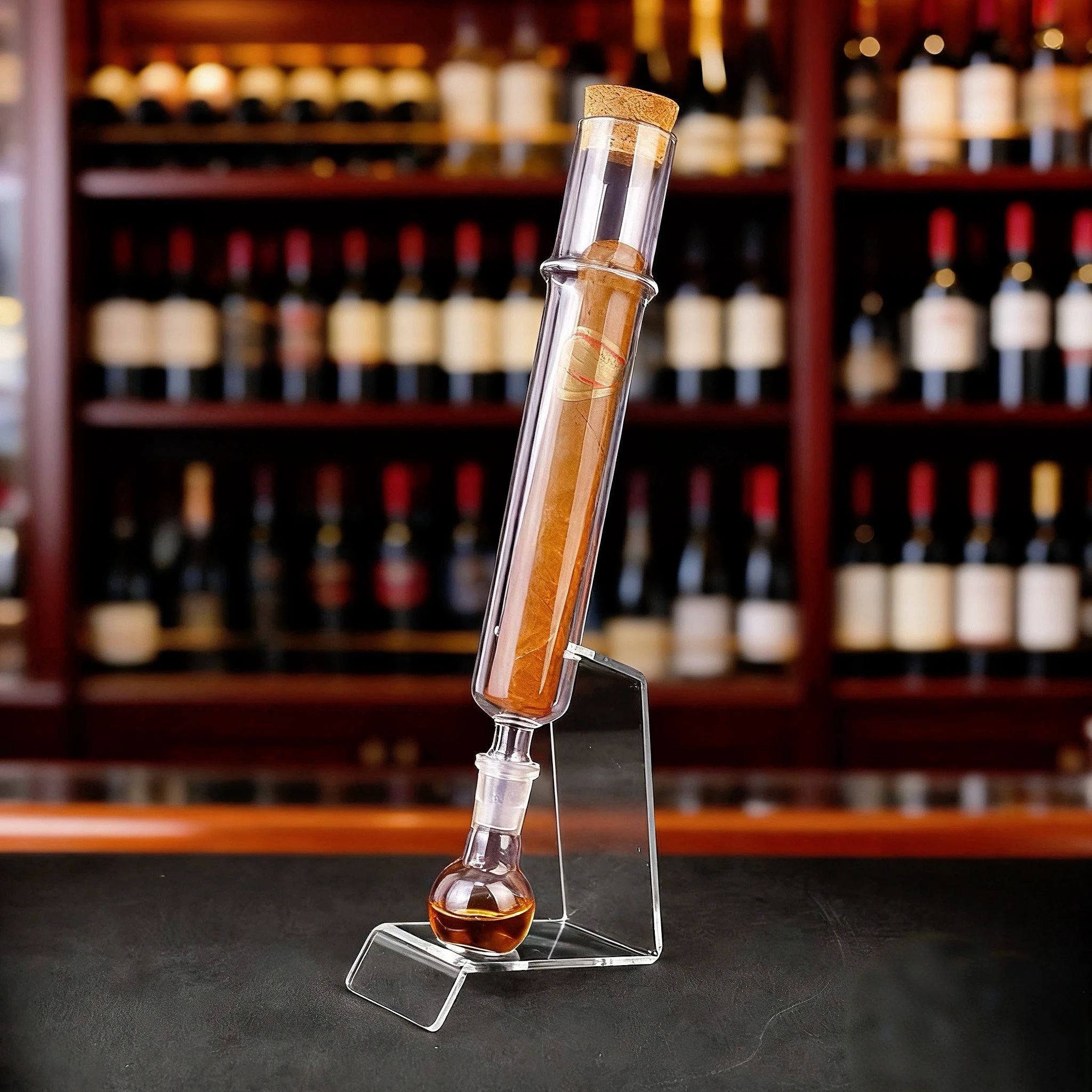 

Glass Cigar Tubes Humidor Set, Cigar Flavor Infuser, Ball Base & Wooden Plug,Cigar Incense Glass Tube Set, Halloween for Men