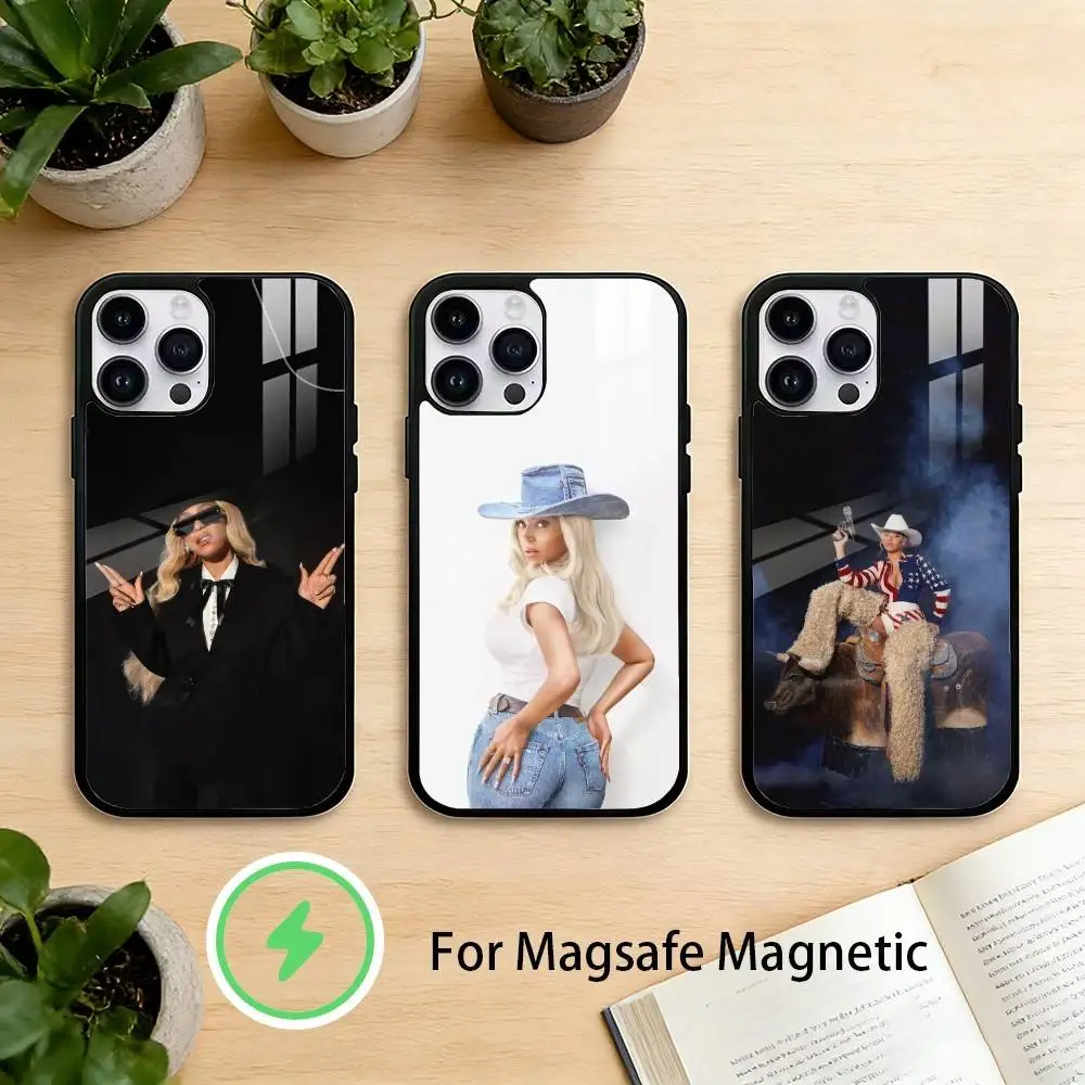 

B-Beyonce Cowboy Phone Case For iPhone 17/16/15/14/13/12/Plus/Pro/Max for Magnetic Wireless Charging