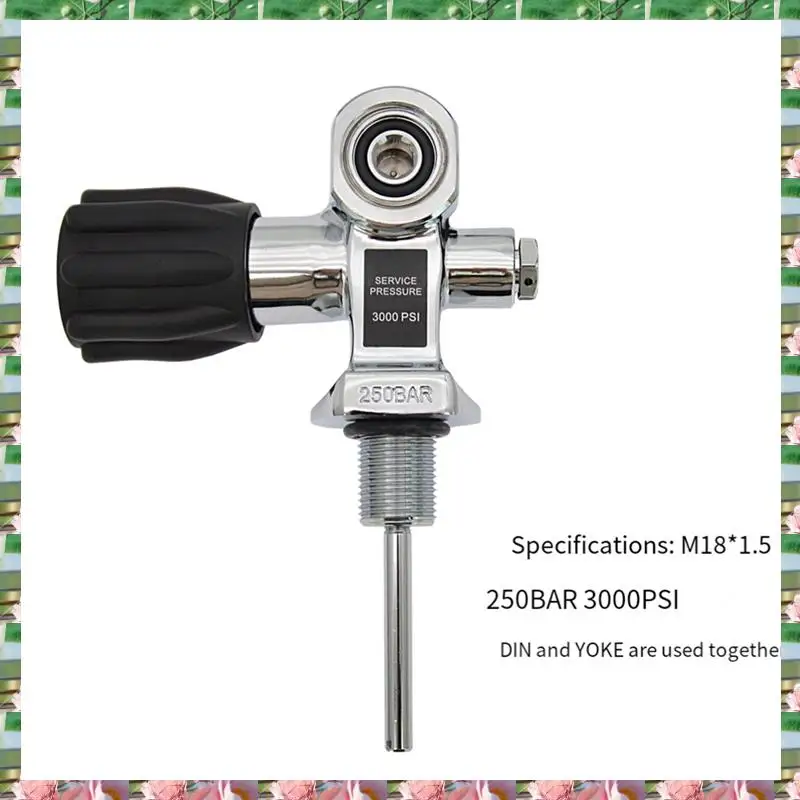 

Sports 3000Psi 250Bar M18x1.5 Scuba Diving DIN/YOKE Tank Valve For Scuba And Snorkel Diving,3000Psi 250Bar M18x1.5 Scuba Diving