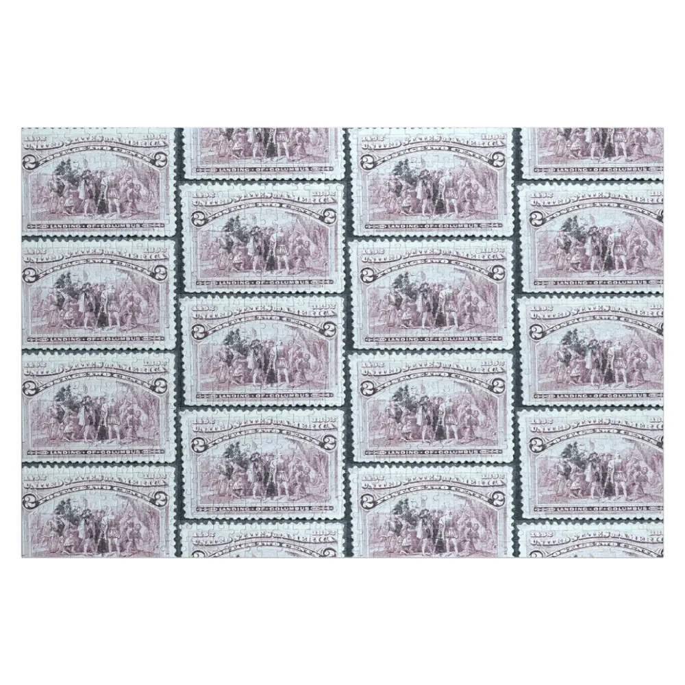 

1892 посадка колоба-годовщины винтажный почтовый штамп головоломка Деревянный персонализированный Рождественский подарок пазл