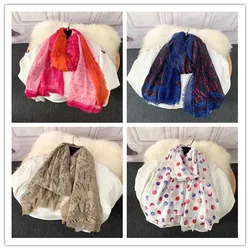 Italian original single multi-color urban leisure fashion wool blended scarf long scarf shawl dual use