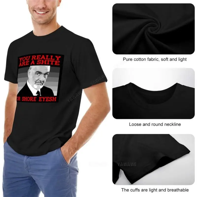 Sean Connery T-Shirt summer top summer tops Short t-shirt black t shirts for men black men summer teeshirt