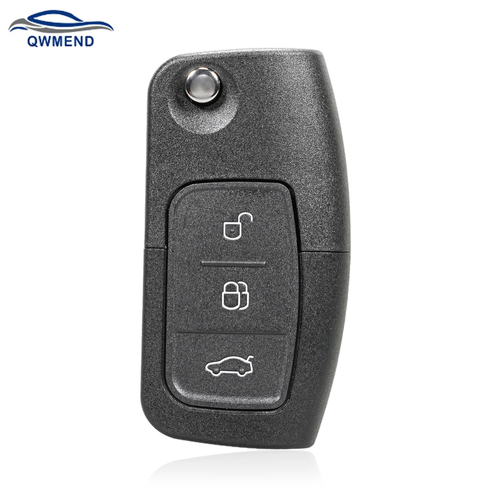 

QWMEND 3Buttons Flip Car Remote Key Fob Shell For Ford Focus Fiesta C-Max Ka Mondeo S-Max Galaxy Folding Case Uncut Blade