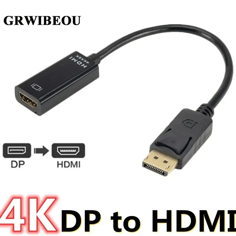 

4K DisplayPort to HDMI-compatible Adapter Converter Display Port Male DP to Female HD TV Cable Adapter Video Audio For PC TV