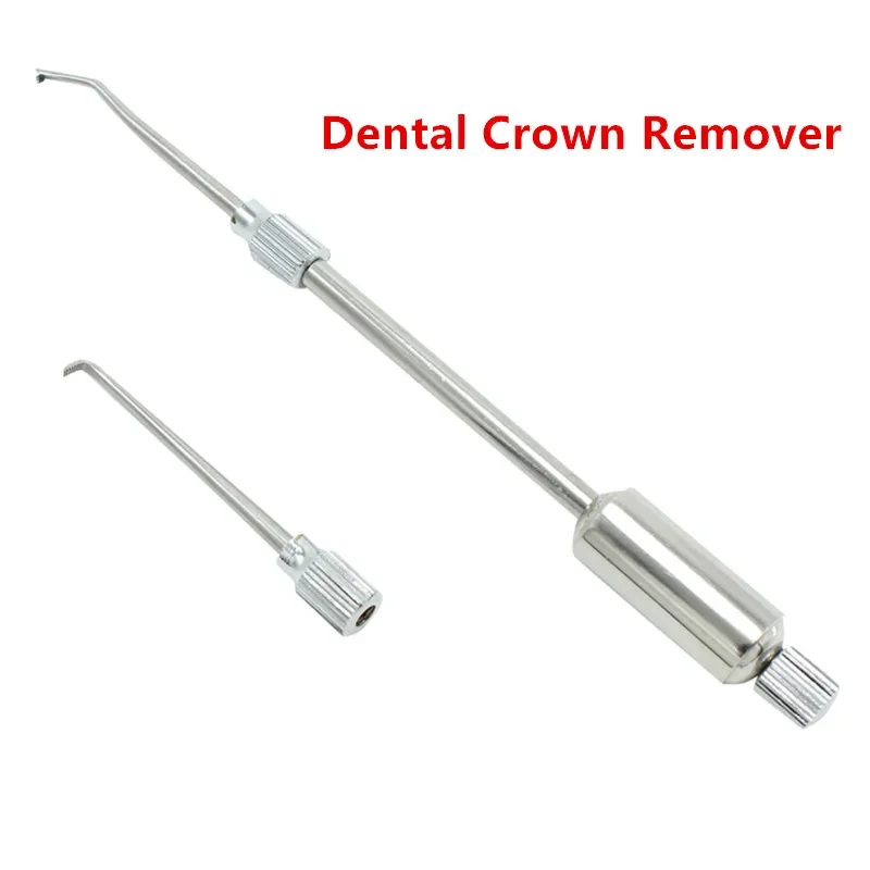 Juego de removedor de corona Dental de acero inoxidable, 2 puntas, botón de presión, equipo de laboratorio de dentista, herramientas de dentista, Material de Control Manual, 1 Juego