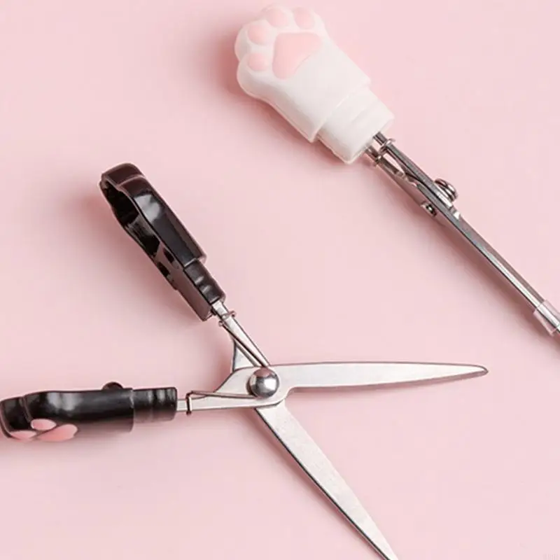 W89C Mini tesoura aço inoxidável com tampa tesoura para costurar estudantes papel pano