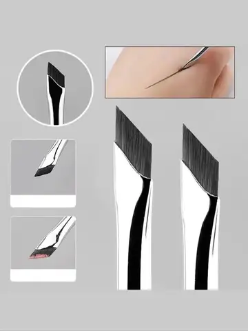 2/5Pc Karsyngirl Upgrade Blade Eyeliner Brush Ultra Thin Fine Angle Flat Eyebrow Brush Under The Eyes Place Precise Detail Brush