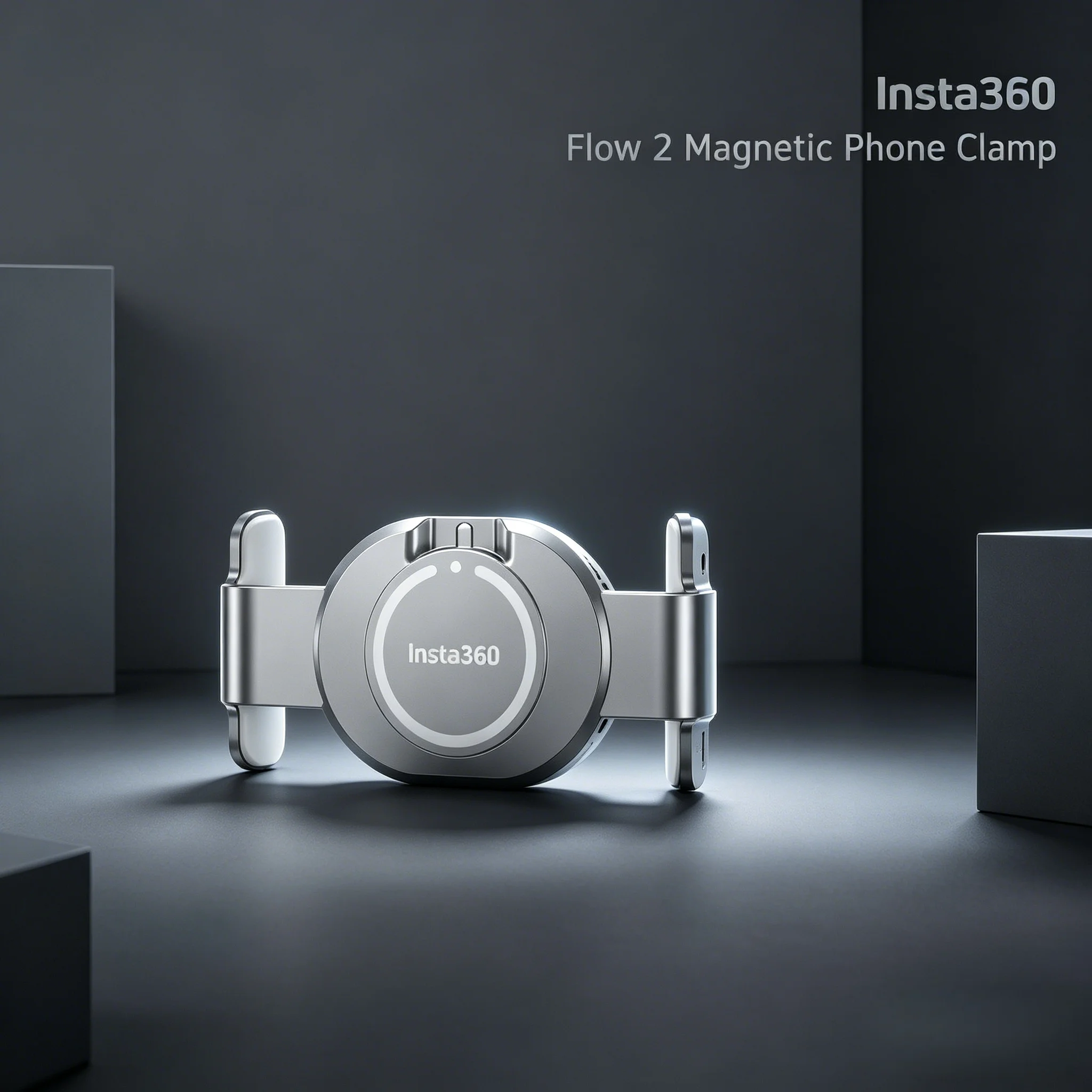 磁気式スマホクランプホルダー、insta360-flow-2-pro用、64〜84mmサイズのスマートフォン用安全クイックマウントスペアグリップ
