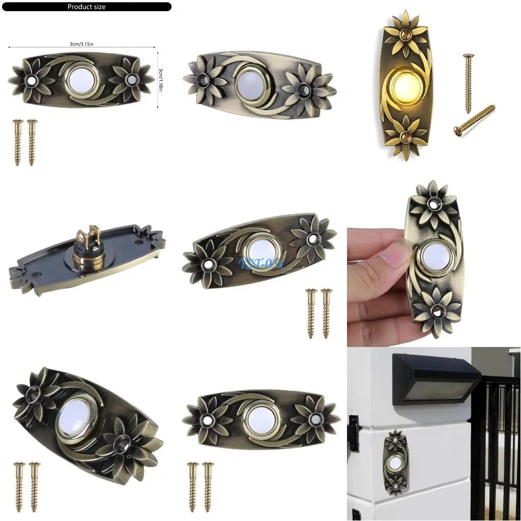 

E15A Wiring Door Bells Push Buttons Wall Mounted Lighted Doorbell Switches Enduring