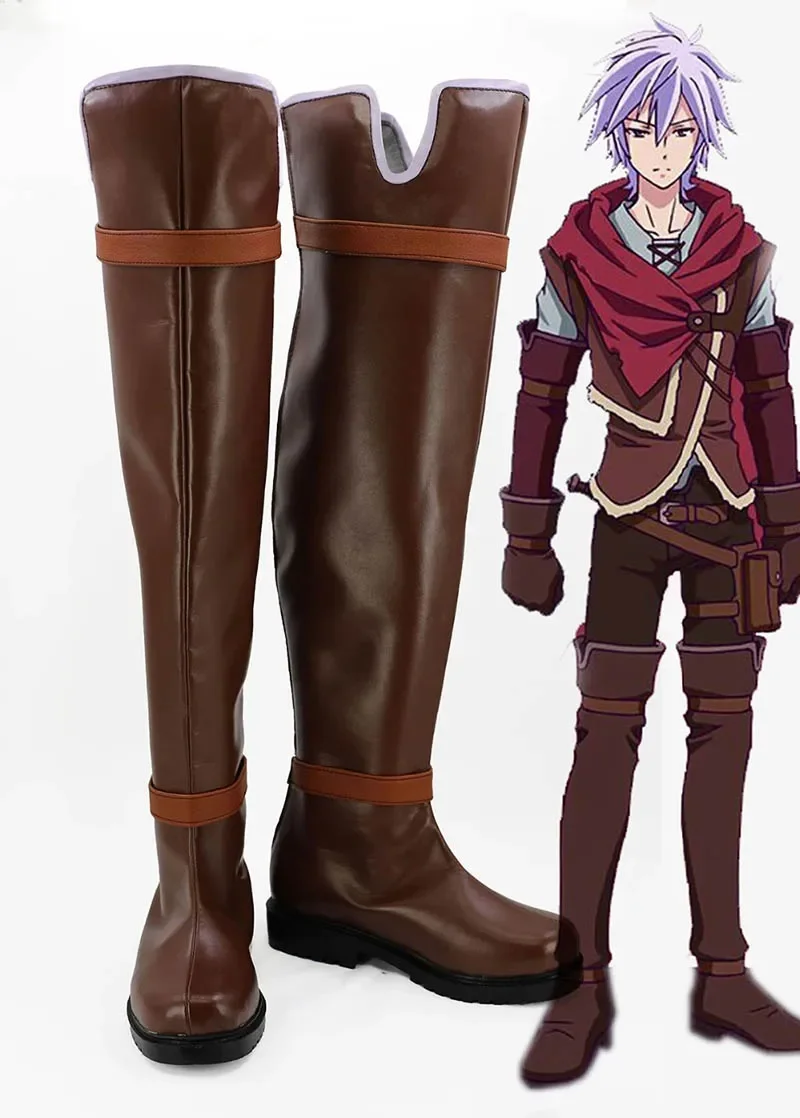 

No Game No Life Zero Riku Cosplay Boots Shoes Riku Cosplay Blue Wig Hair Halloween Party Props Custom Made Any Size