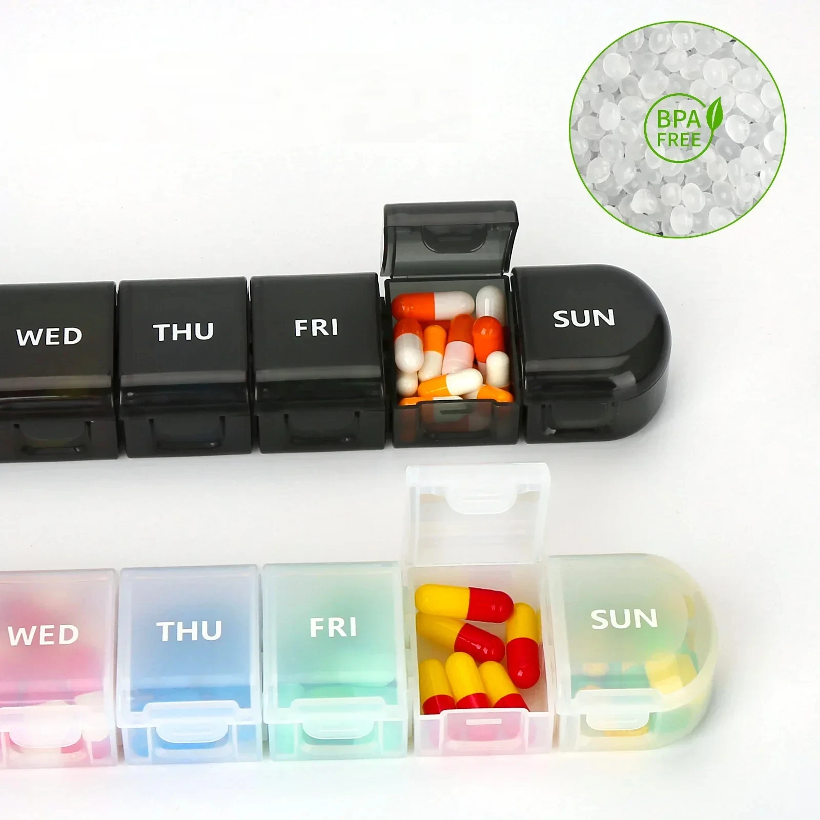 

7 Days Weekly Pillbox Tablet Holder Medicine Storage Case Drug Container Pill Organizer Weekly Capsule Pill Box Organizer case