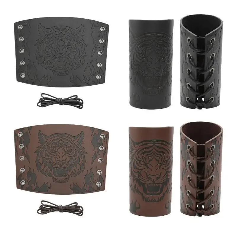 652F الأساور الشرير فارس مع تنقش الحيوان نمط Vintage دعامات المعصم الرجال تأثيري قابل للتعديل دعامات أدوات الهالوين #5