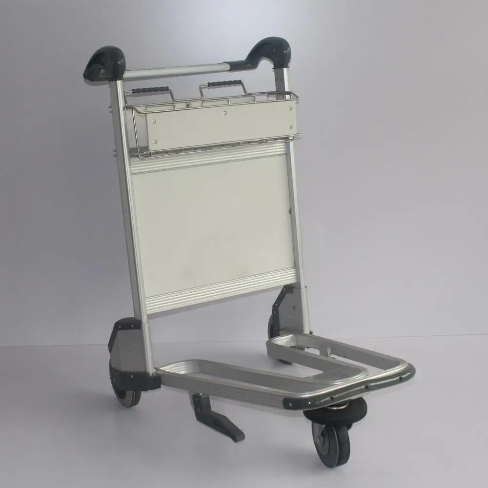 3 Wheels  Hand Cart Aluminum Airport Luggage Trolley Cart With Hand Brake