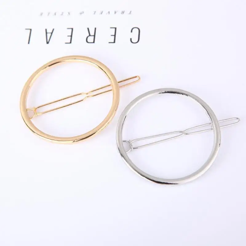 1~10PCS Fashion Woman Hair Accessories Triangle Hair Clip Pin Metal Geometric Alloy Hairband Moon Circle Hairgrip Barrette