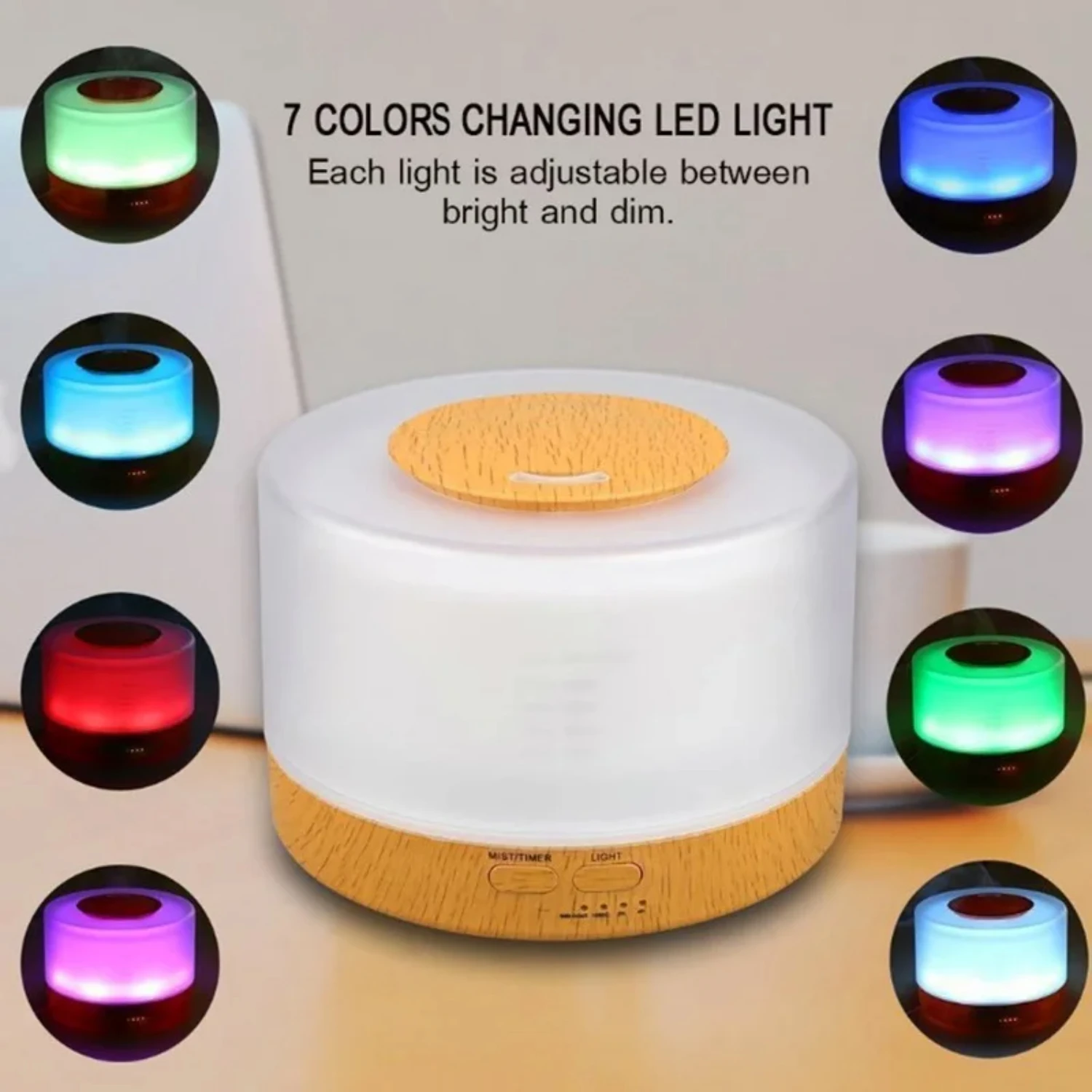 Diffuseur d'aromathérapie à ultrasons LED coloré, télécommande, humidificateur d'air relaxant, escales apaisantes, arômes