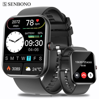 SENBONO New Men's Smart Watch Bluetooth Call 1.91inch Sport Watch Fitness Tracker Waterproof Smartwatch Men Women for Android