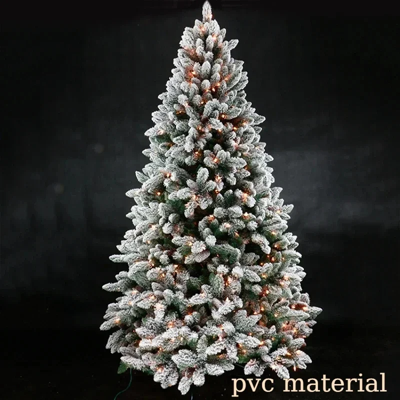 

Pointed Flocking Pvc Material Christmas Tree with Pine Cone Hanging Lights Home Decoration High Quality Encryption 2024new Model