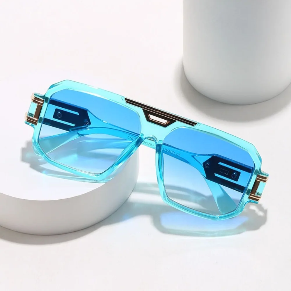 

Retro Square Full Frame Sunglasses Large Frame Street Style Retro HD Sunglasses Eyewear Uv400 Anti-UV Glasses Beach