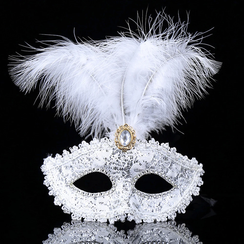 Party Mask Women Masquerade Luxury Peacock Feathers Half Face Mask Cosplay Costume Venetian Mask For Children