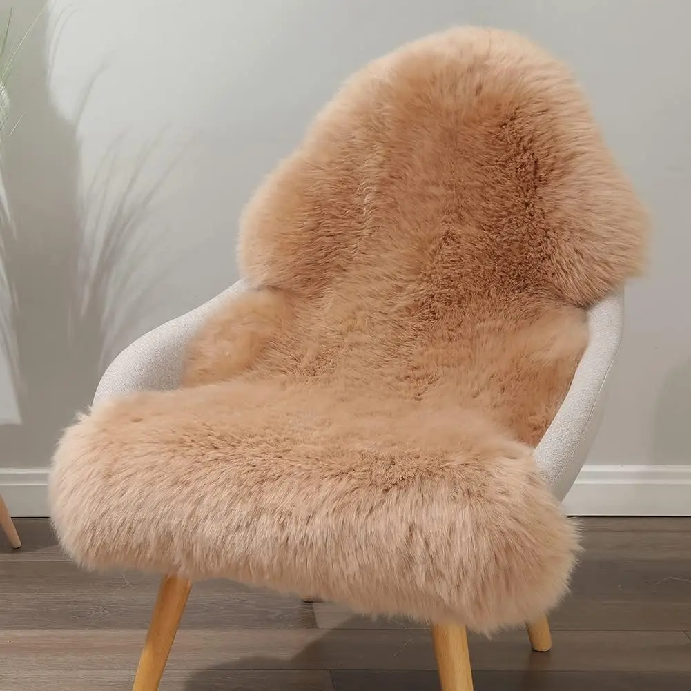 Genuine Sheepskin Area Rug Wool Rug Fur Carpet Fluffy Shaggy Fur Rug for Living Room Kids Bedroom