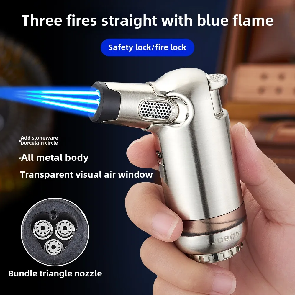 

JOBON Portable Outdoor Camping BBQ Kitchen Baking Metal Welding Lighter Windproof Cigar Lighter Butane Turbine Torch Lighters