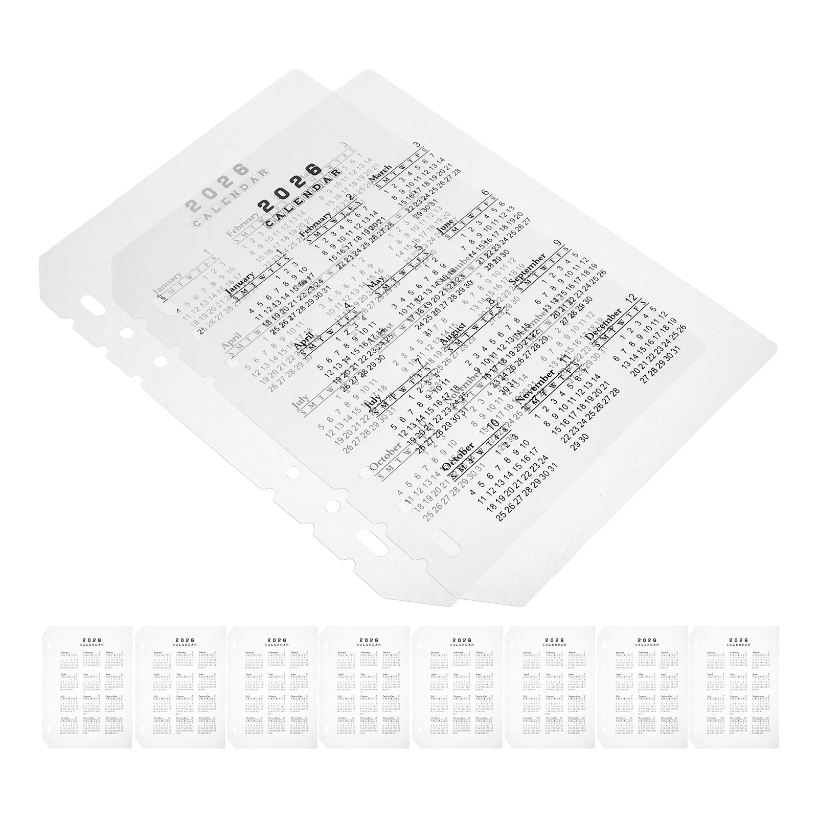 

12 Pcs Calendar Divider 2026 Frosted Dividers Transparent A5 Planner Binder Inserts for Notebook
