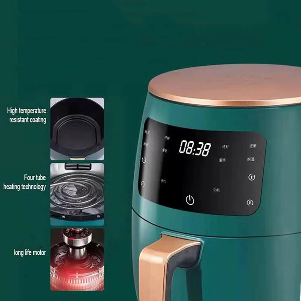 Best 6L Electric Air Fryer Modern Smart Touch Screen Controlled Mini Grill Cook Hot Oil for Home Outdoor Commercial Use Plastic view 4