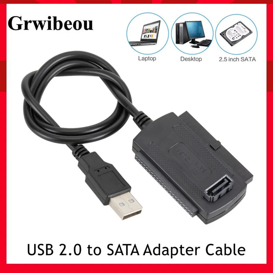 

GRWIBEOU 3 in 1 USB 2.0 IDE SATA 5.25 S-ATA 2.5 3.5 Inch Hard Drive Disk HDD Adapter Cable For PC hard disk Laptop Converter