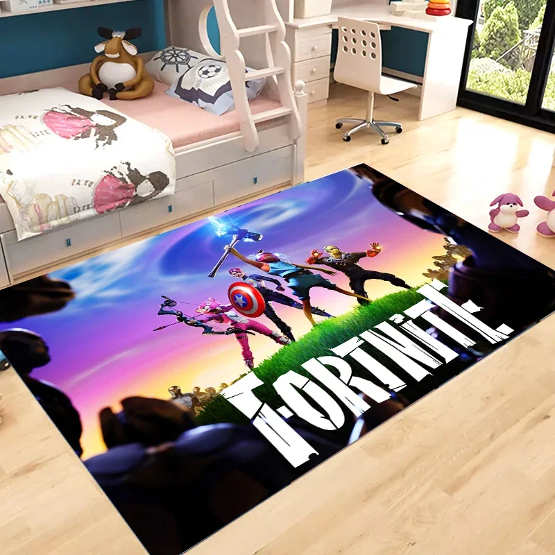 Ковер Fortnites, нескользящий коврик для ванной комнаты, крепость, ночной прямоугольный фланелевой коврик для ванной, мультяшный коврик для кухни, гостиной, дверной ковер, детский подарок