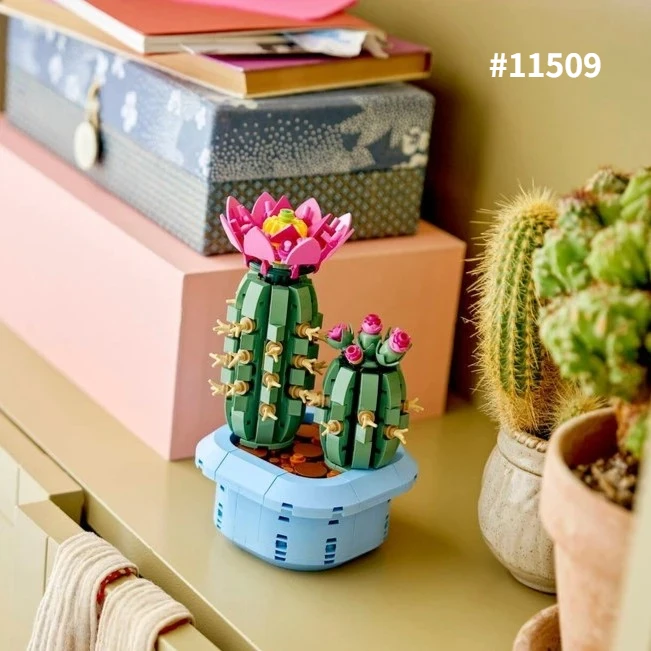 MOC Building Blocks Flower Plant Series 11509 Flowering Cactus Male and Female Children's Puzzle Building Blocks Toy Gift