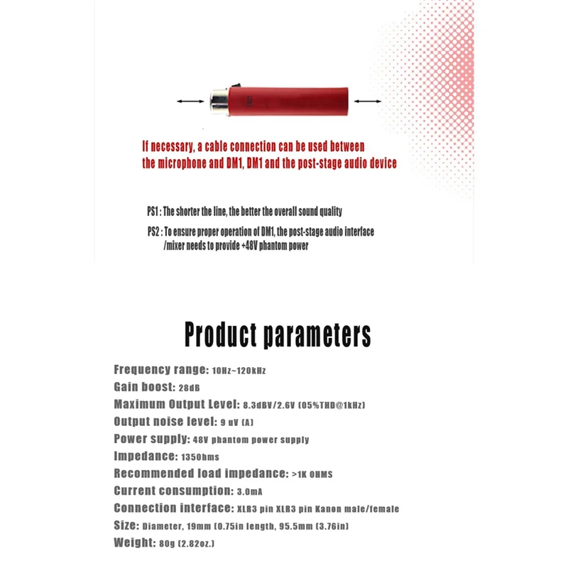 C9-DM1 Dynamite Active In-Line-voorversterker Professionele dynamische microfoonversterker voor handmicrofoon